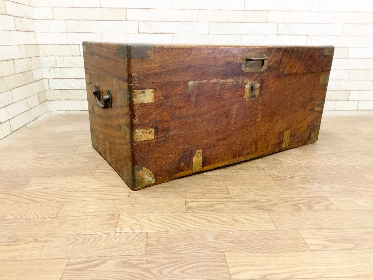 【史上最も激安】 木製収納箱 李朝箪笥 半閉櫃 73.5cm バンダチ バンダジ 李朝家具 木箱 古家具 民芸 朝鮮 韓国 アンティーク 箪笥