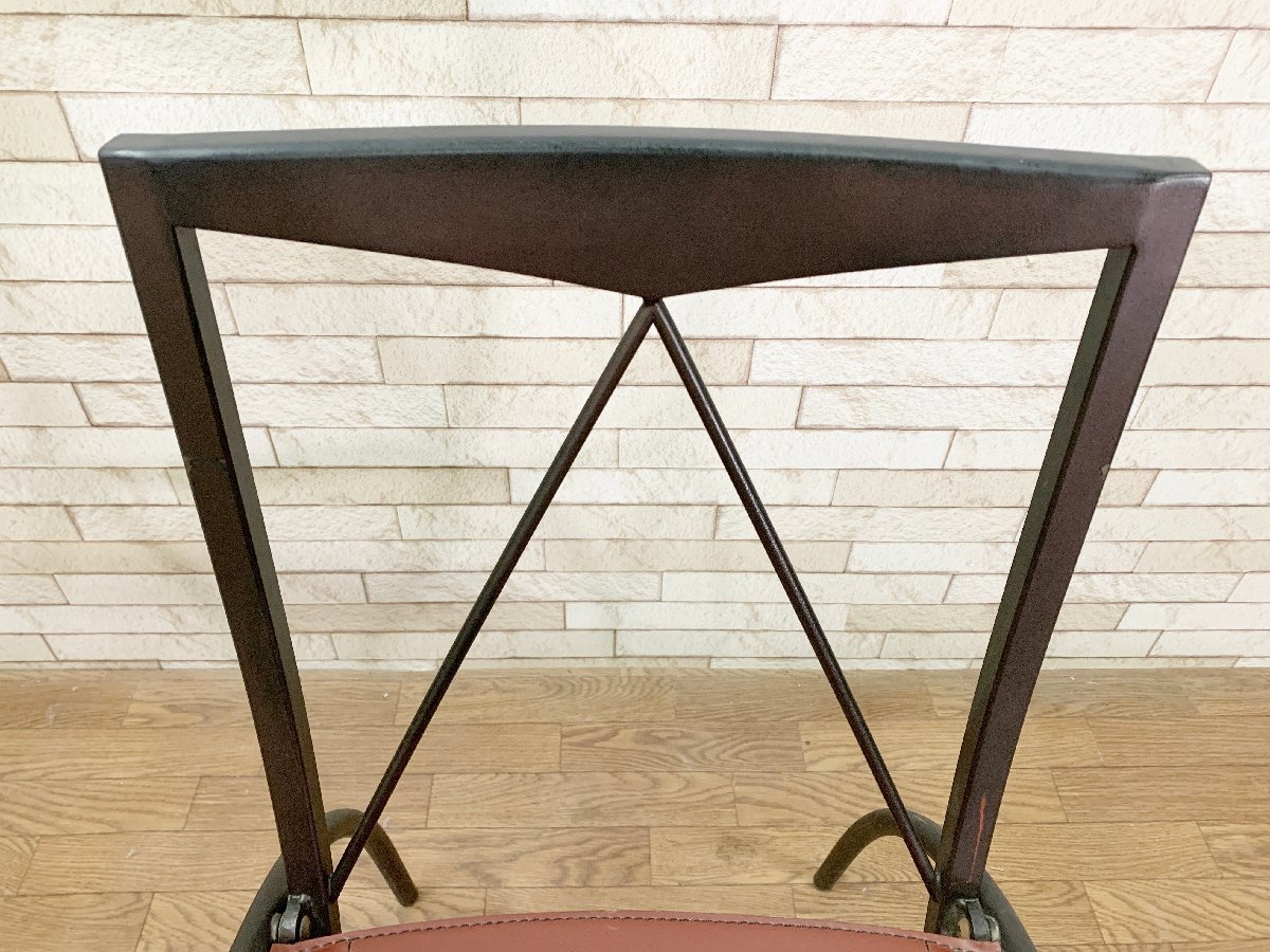 cattelan italia カッテラン フォールディングチェア 椅子 本革×スチール イタリア製 モダン　折り畳み スツール_画像4