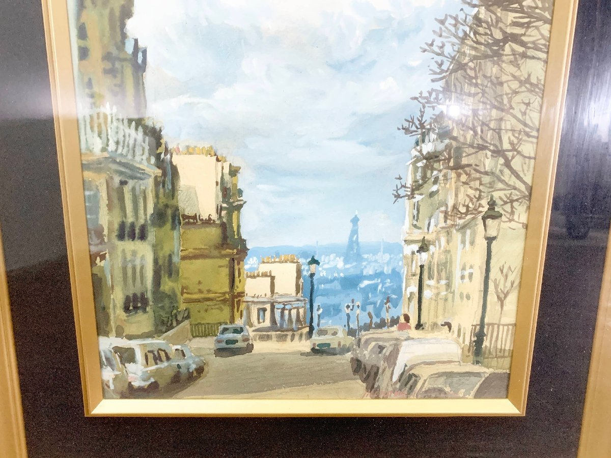 ...[moru maru toru street ] Paris scenery oil painting oil painting autograph have picture 6 number work of art art interior picture frame amount attaching picture amount size 53x65