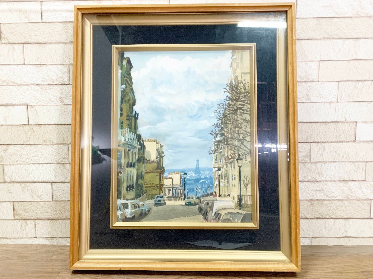 ...[moru maru toru street ] Paris scenery oil painting oil painting autograph have picture 6 number work of art art interior picture frame amount attaching picture amount size 53x65