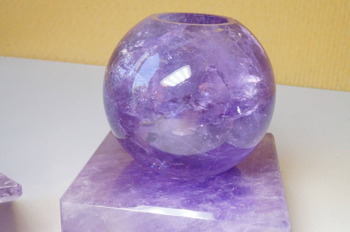  extra-large size considerably large [ first come, first served! prompt decision price ] tradition handicraft .. crystal . stone skill [ amethyst ] purple crystal . profit .. wheel ... profit ... profit container 