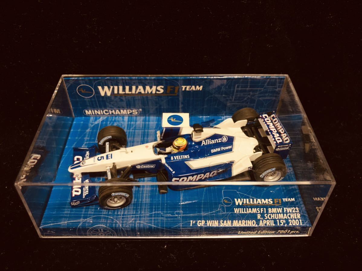 ミニチャンプス 1/43 WILLIAMS F1 BMW FW23 R.SCHUMACHER 1stGP WIN SAN MARINO,APRIL 15th,2001 Limited edition 7,001pcs (400 010025)_画像1