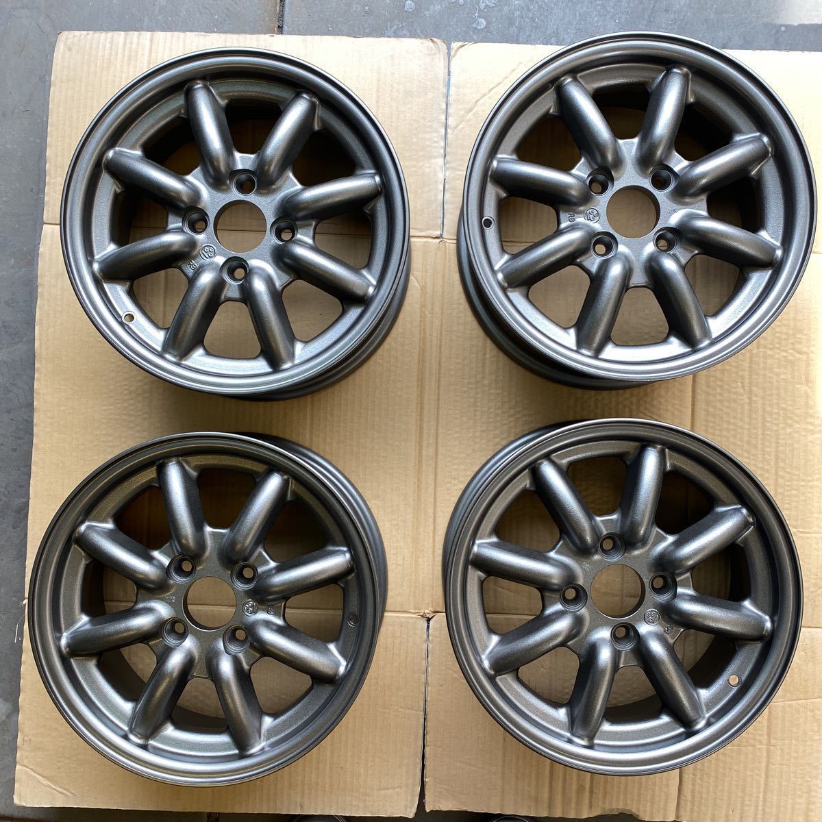 ワタナベ 14インチ RBFタイプ 6j +35 4本 PCD100 ハブ径60mm ガン