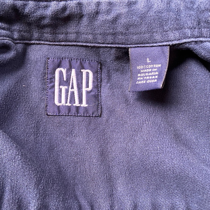 90年代 OLD GAP オールドギャップ 無地 コットン 長袖シャツ メンズL_画像8