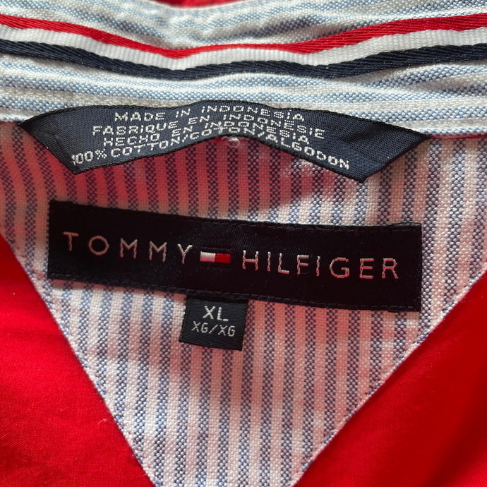 TOMMY HILFIGER トミーヒルフィガー ボーダー 切り替え 長袖 ボタンダウンシャツ メンズXL_画像9