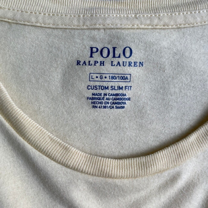 Polo Ralph Lauren ポロラルフローレン ワンポイントロゴ 刺繍 Tシャツ メンズL_画像4