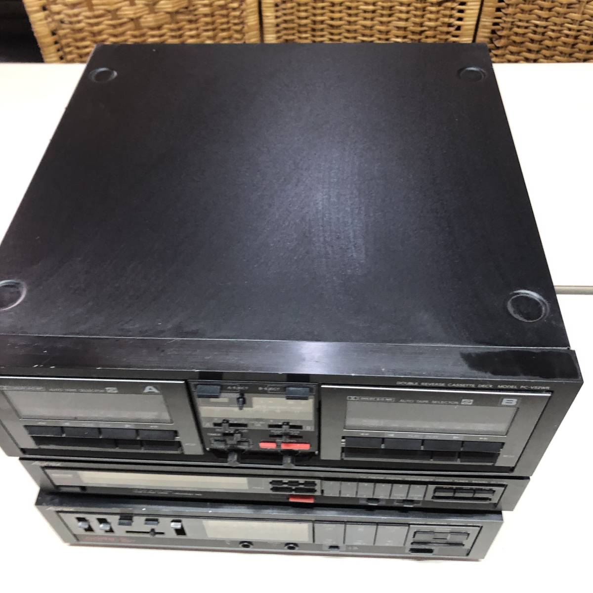 YU-1074 東芝 Aurex PC-V52WR ST-V52 SB-V52 オーレックス ステレオカセットデッキ AM/FM ステレオチューナー オーディオ機器 ゆ/120～140の画像2