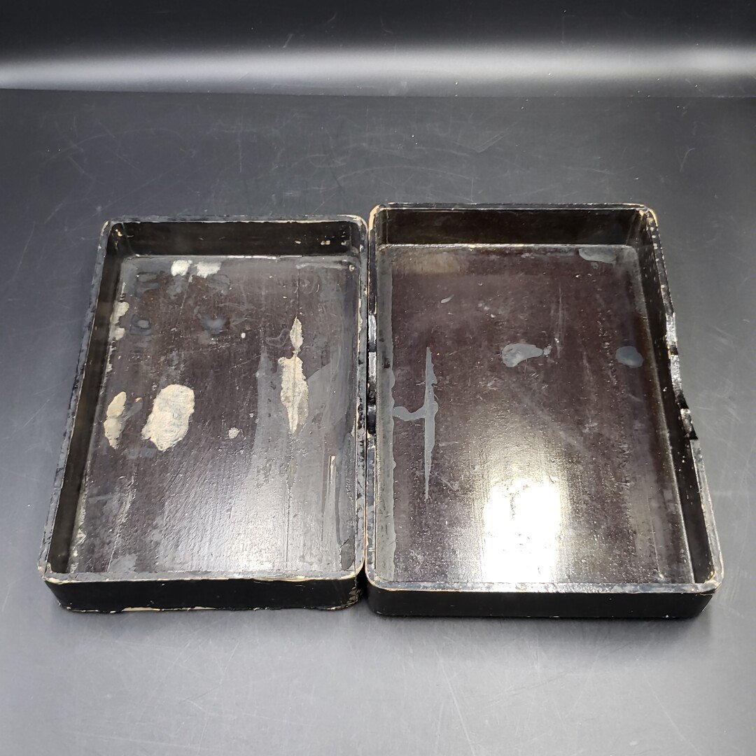 文箱 木製 漆器 習字道具 筆箱 硯入れ 筆入れ 木箱 古い 松? 梅 文箱 木製 漆器 習字道具 筆箱 硯入れ 筆入れ 木箱 古い 松? 梅