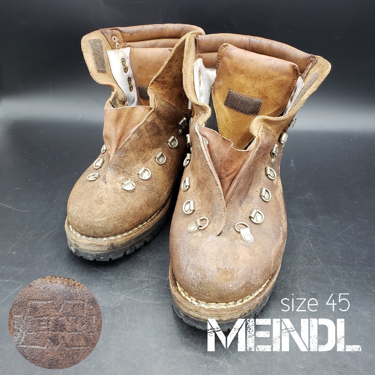 MEINDL mountain climbing shoes trekking shoes size : 45 27.5cmma India ru leather old model Vintage 9572 outdoor scratch * dirt equipped [100a1410]