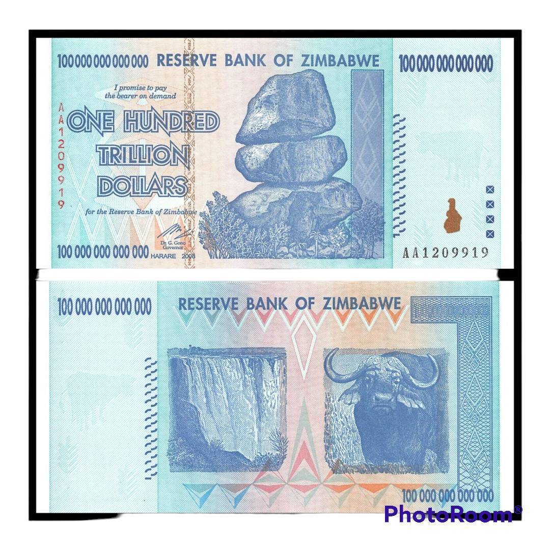 貴重 ジンバブエ100ドル紙幣 新品未使用 1枚 ジンバブエ 100兆ドル