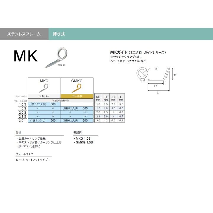 Fuji　ミニクロガイド　GMKG 1.5s　ゴールド　　　＃31019