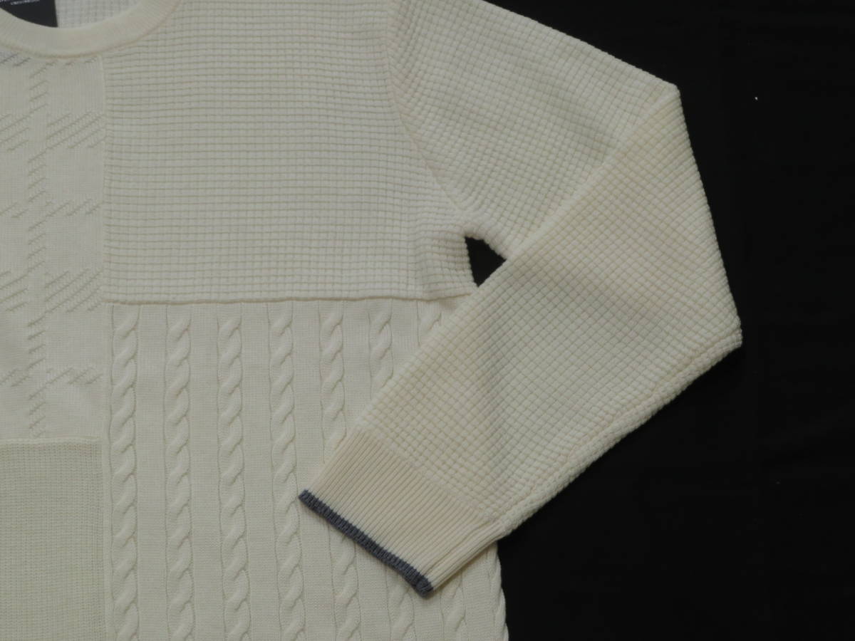 ブラックレーベル クレストブリッジ　高級羊毛入りデザインニットセーター3L 白　22,000円_画像5