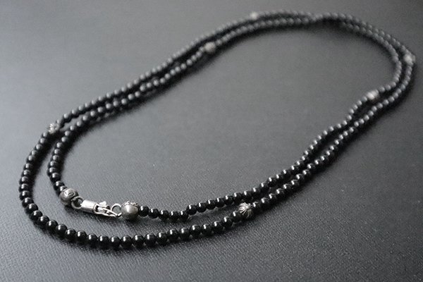 CHROME HEARTS ◆ クロスボール ネックレス 黒 (付属品あり) ビーズ ロング ペンダント アクセサアリー クロムハーツ ◆467/KC-1_画像9