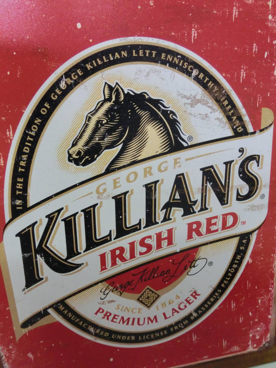 キリアンズ アイリッシュ レッド◆ビンテージ 店舗用 ディスプレイ看板 Killian's Irish Red ビール◆企業物 サイン Vintage Beer ブリキ_画像3