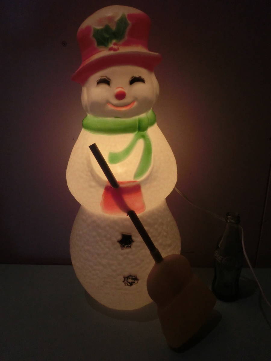 ビンテージスノーマン雪だるまドールライト57cm クリスマス ビンテージスノーマン雪だるまドールライト57cm クリスマス
