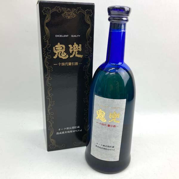 t)【岐阜県限定発送!!】十四代蘭引酒 鬼兜 オーク樽長期貯蔵 本格米焼酎 720ml お酒 ※未開栓 箱/栞有り 同梱不可 岐阜県以外発送不可_画像1