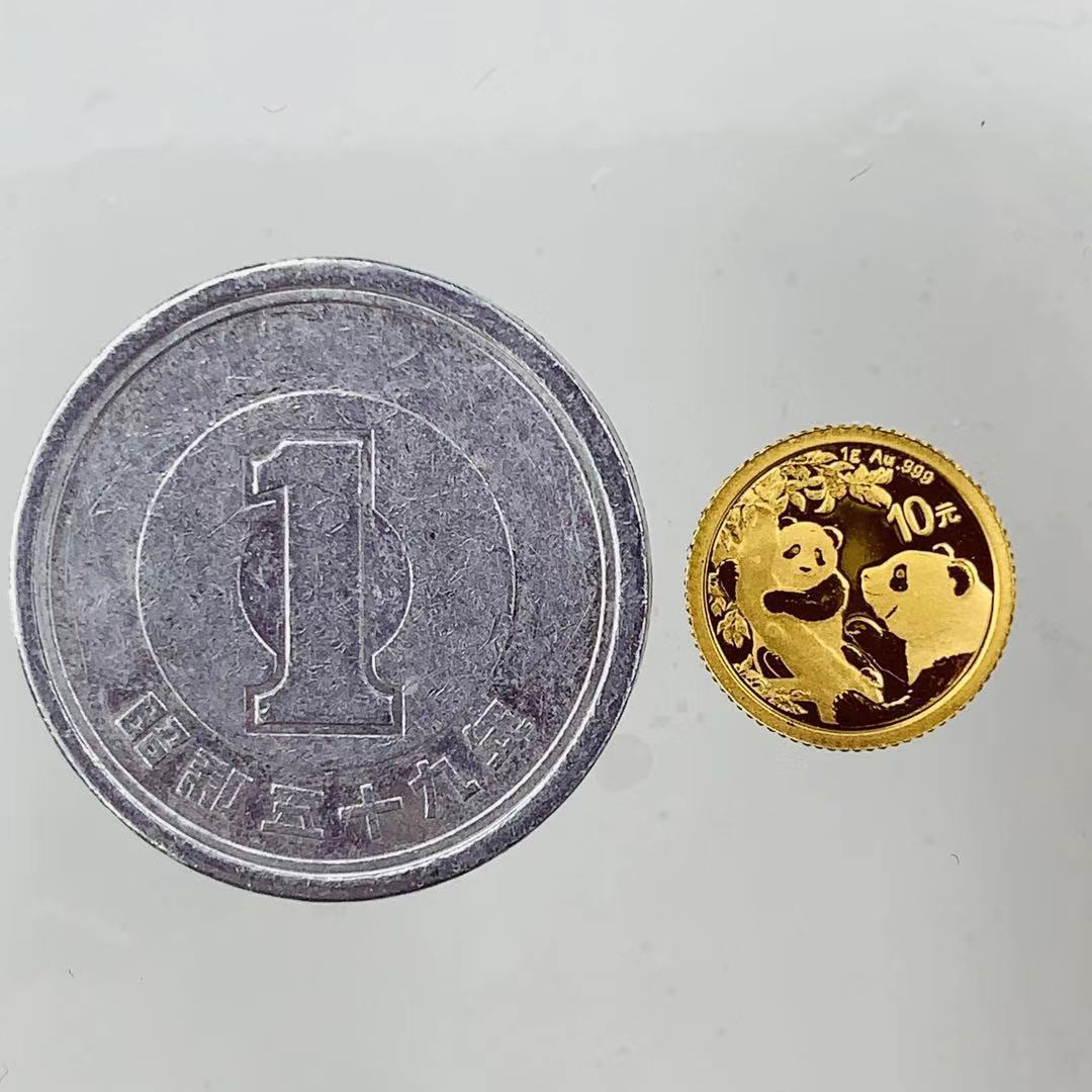 パンダ金貨 中国 24金 純金 2021年 1g イエローゴールド コイン GOLD コレクション 美品_画像3