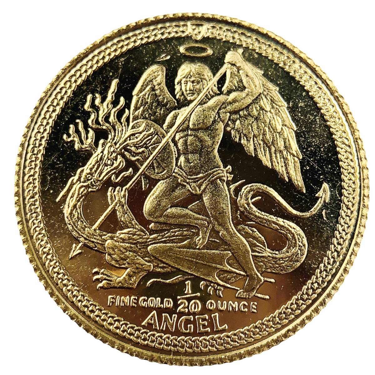 天使金貨 エンジェル マン島 1992年 1.7g 22金 イエローゴールド コレクション Gold _画像1