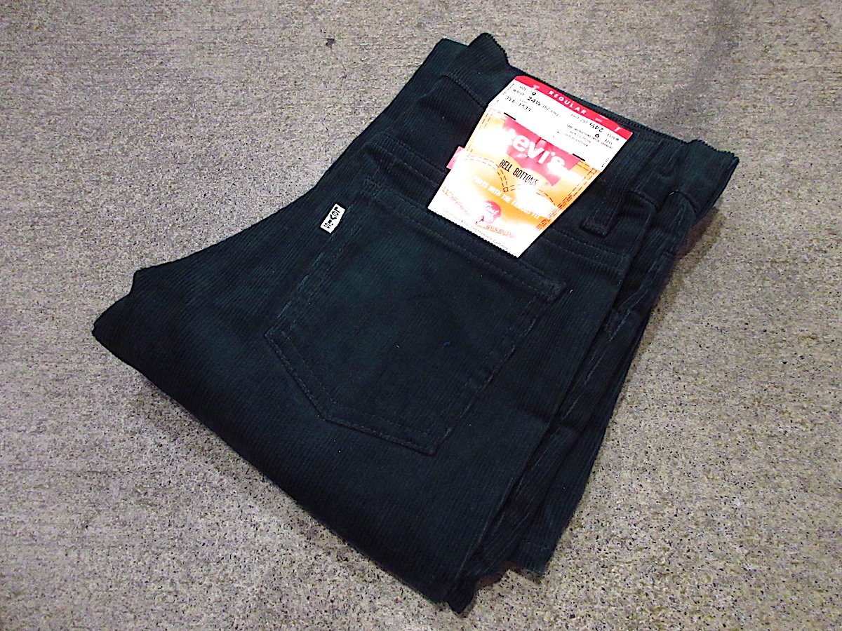 ビンテージ70's●DEADSTOCK Levi's346-1539ボーイズコーデュロイパンツ緑size 9●230403c7-k-pnt-ot-w24 1970sリーバイスデットストック_画像1