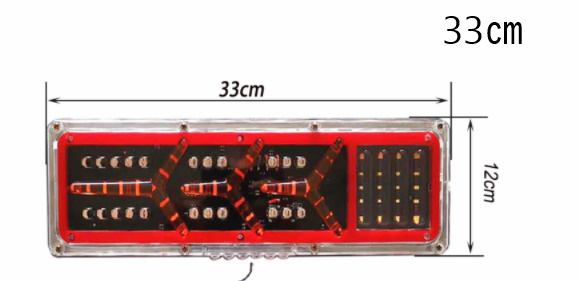D157　　LEDテールランプ　ランボルギーニ風　流れるウィンカー シーケンシャル　24V仕様　テールライト/ブレーキランプ　左右セット　33㎝_画像4
