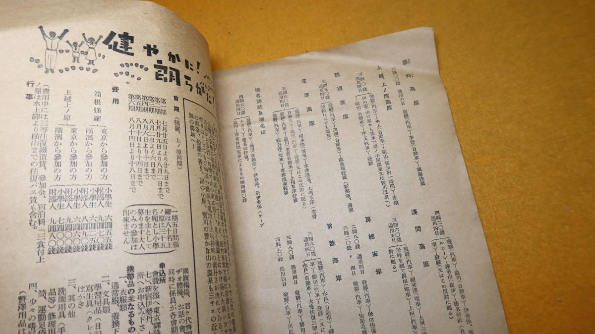 『鍛錬の夏 青年徒歩旅行』東京鉄道局、1938？(奥付なし詳細不明)【「青年徒歩旅行綱要」「青年徒歩旅行コース解説」他】_画像9