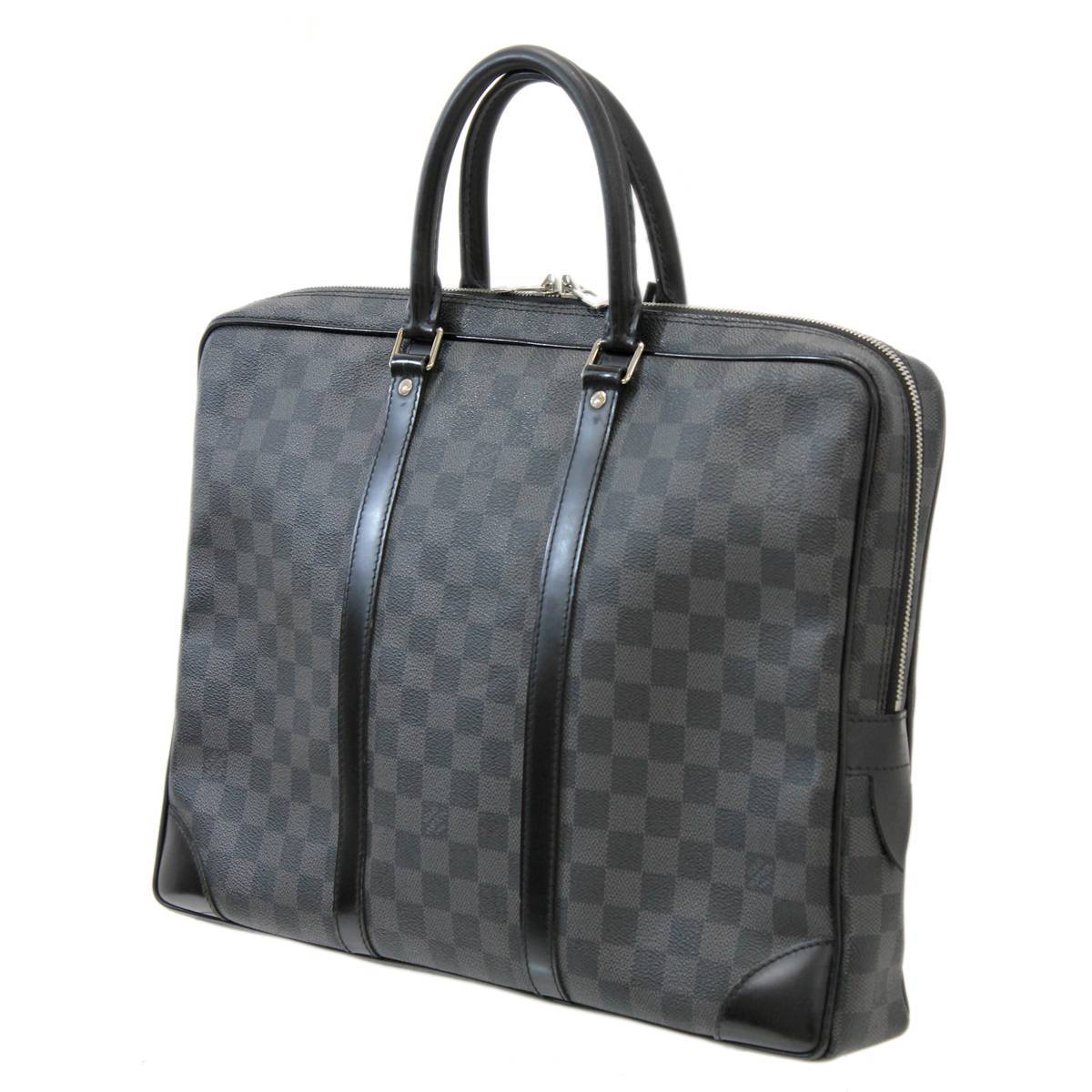 LOUIS VUITTON/ルイヴィトン ポルトドキュマン ヴォワヤージュ ブリーフケース ビジネスバッグ ダミエグラフィット N41125 ES Bランク_画像1