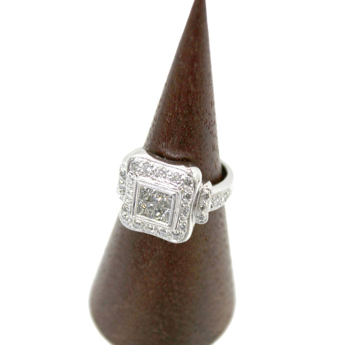 Pt900/プラチナ ダイヤリング D計1.00ct 9号 重量 10g HO 磨き仕上げ品