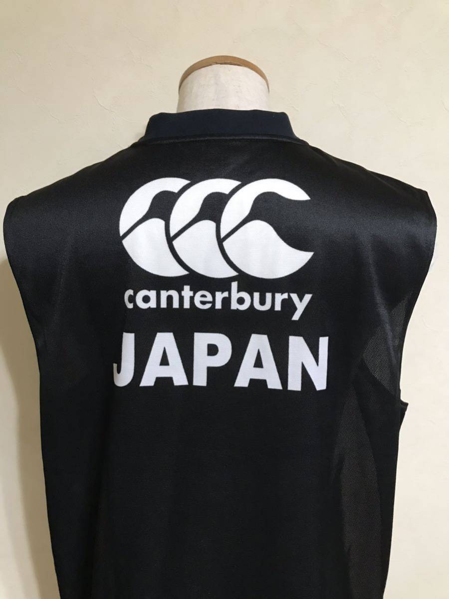 【良品】 CANTERBURY カンタベリー ラグビー 日本代表 ノースリーブ トレーニング シャツ ウェア トップス サイズ3L 白黒 R34003J _画像4