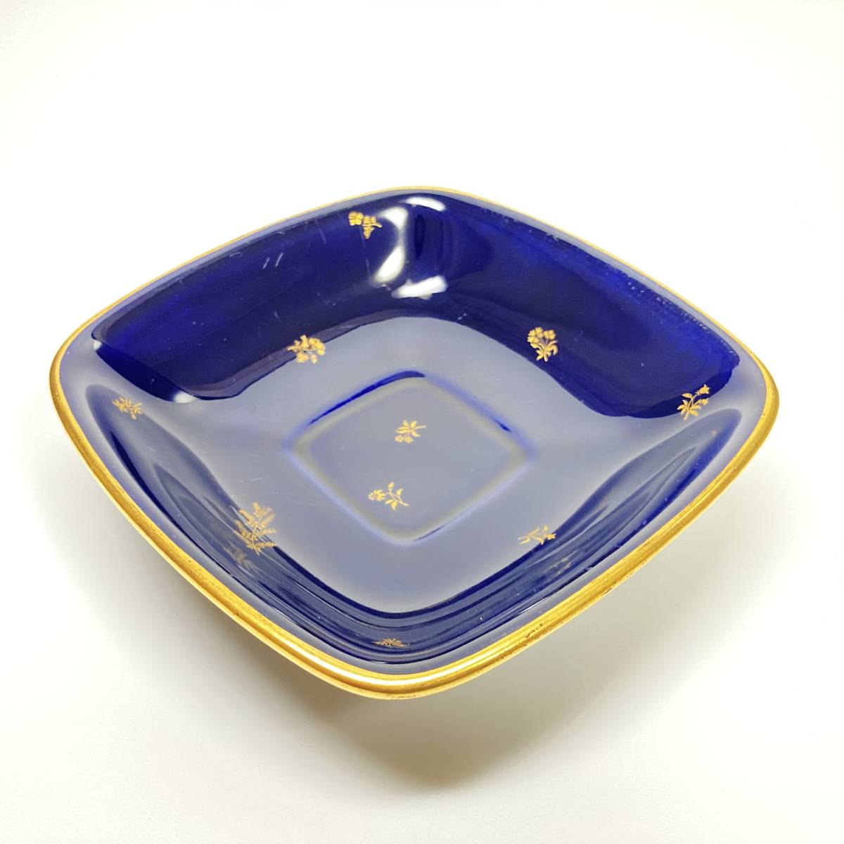 【幻の陶磁器】SEVRES セーブル 王者の青 ファットブルー 24金彩 皿　浅鉢 ディッシュプレート ボウル　小物入れ コバルト 磁器_画像1