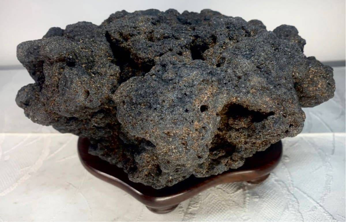 水石 盆栽 和束石 横22×高12.5×奥行17(cm) 重量:4.1kg 骨董盆石鑑賞石