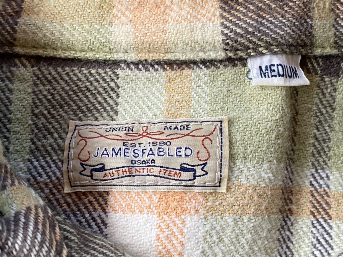 JAMES FABLED ジェイムス・ファブレッド 日本製 ヘビーネルシャツ 長袖シャツ チェック 大阪 Mサイズの画像5