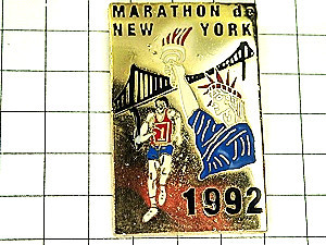 ピンバッジ・ニューヨークマラソン自由の女神◆フランス限定ピンズ◆レアなヴィンテージものピンバッチ_画像1