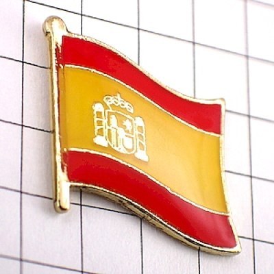 ピンバッジ◆スペイン 国旗デラックス薄型キャッチ付き ヘラクレスの柱 国章と赤黄 ピンズ SPAIN FLAG ESPANA BANDERA_画像2