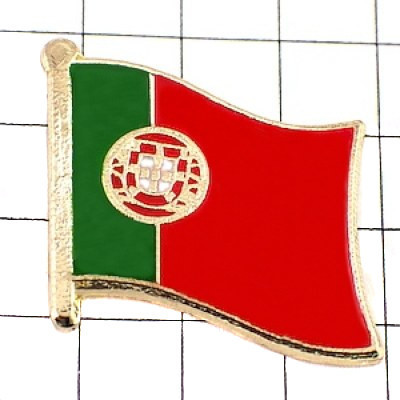 ピンバッジ◆ポルトガル 国旗デラックス薄型キャッチ付き 紋章 ピンズ PORTUGAL FLAG REPUBLICA-PORTUGUESA BANDEIRA_画像1