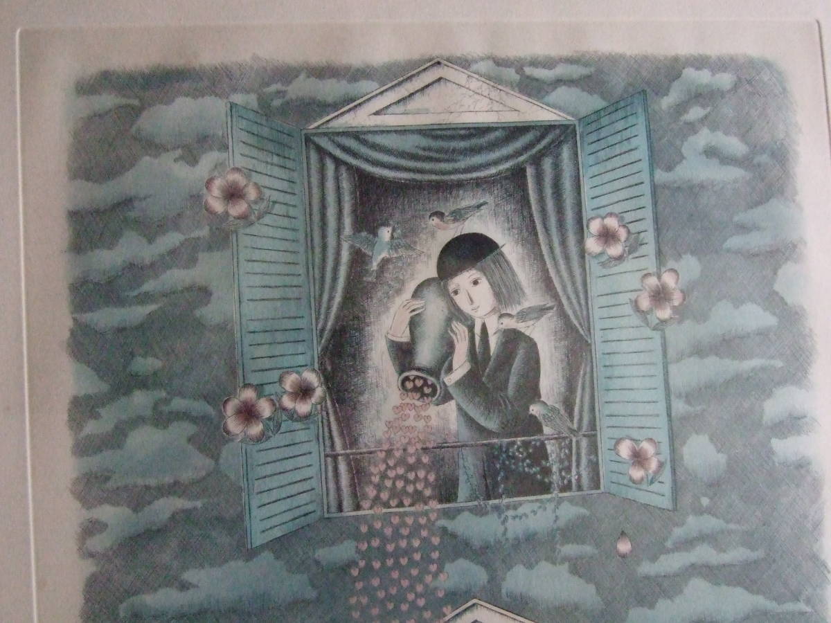 誠実】 レイモンペイネ オリジナル版画 レイモン・ペイネ水瓶座 直筆