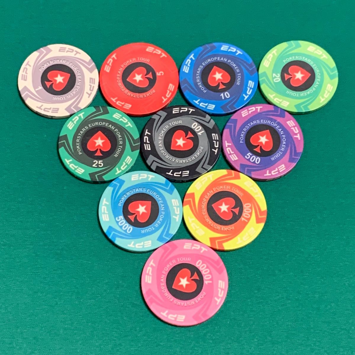 EPT セラミック ポーカーチップ カジノチップ 枚|PayPayフリマ