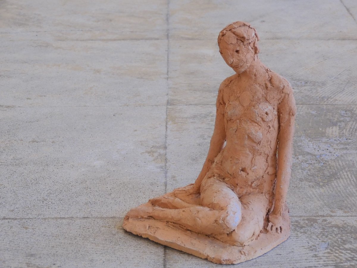 裸婦像のテラコッタ HK-a-02145 / シャビー オブジェ インテリア 古道具 アンティーク ビンテージ_画像10
