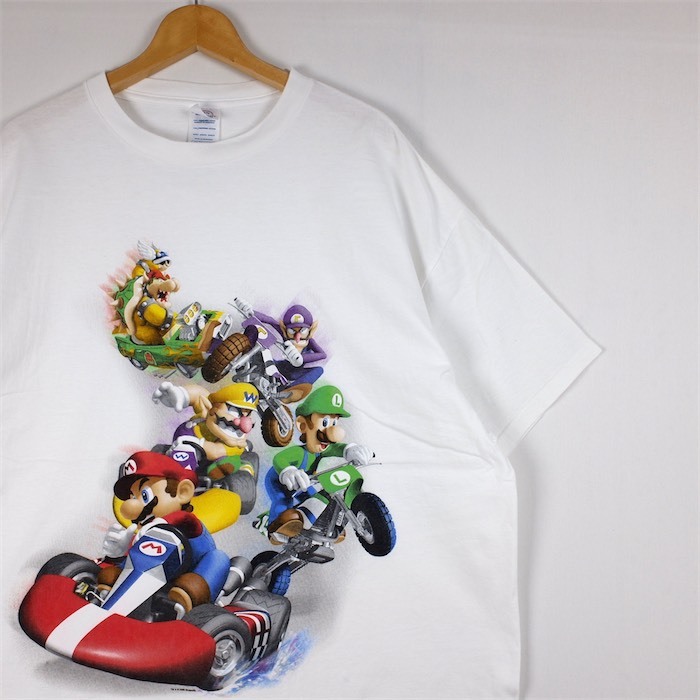 00's ニンテンドー Wii マリオカート クルーネック半袖Tシャツ メンズUS-2XLサイズ ホワイト ビンテージ XXL t-2461n_画像1