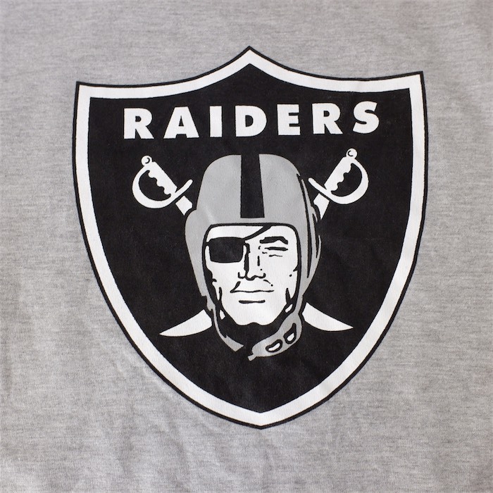 新品未使用品 Majestic NFL RAIDERS クルーネック半袖プリントTシャツ メンズUS-3XLTサイズ 杢グレー レイダース フットボール t-2476n_画像6