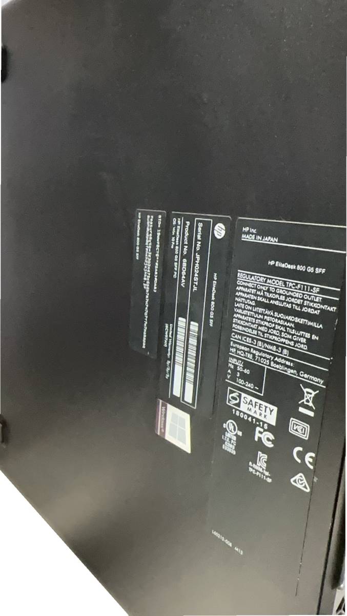 1日限定!HP-800G5 パソコン本体 第9世代Corei5-9500/8GB/SSD512GB+