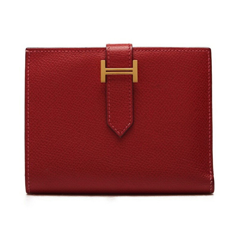 HERMES エルメス ベアンコンパクト 二つ折り財布 エプソン ルージュ