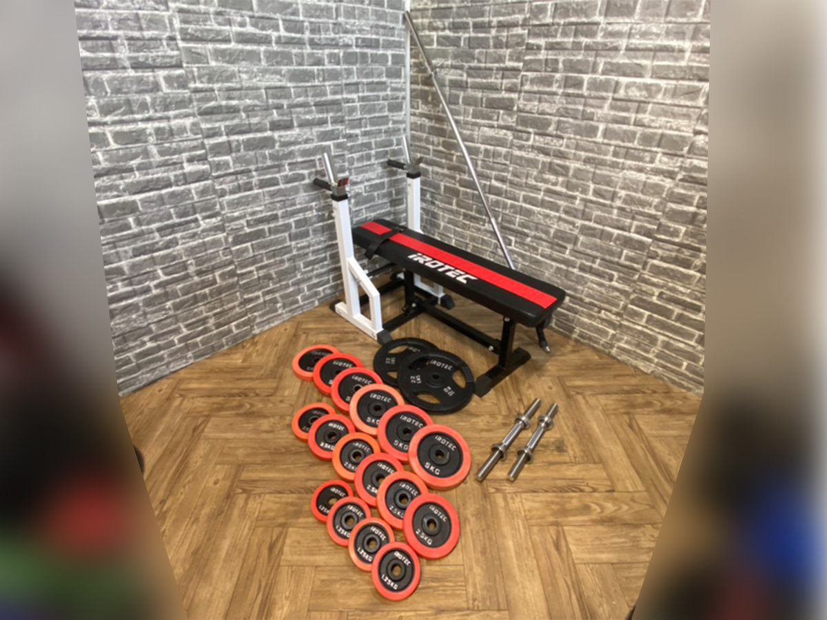 人気新品入荷 iROTEC アイロテック ベンチプレスセット プレート計70Kg