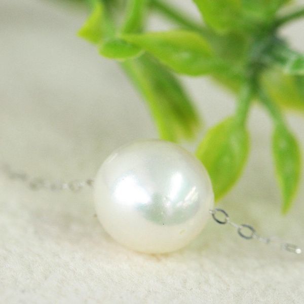 鑑別書付】人気! 7~8mm アコヤ 真珠 ネックレス あこや パール K18 WG
