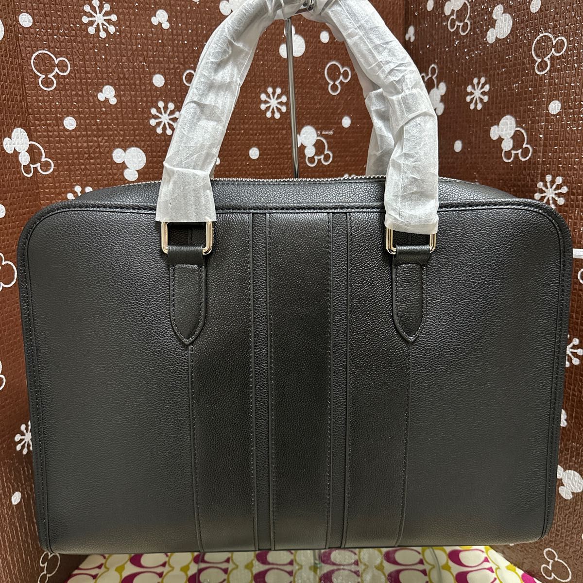 新品☆COACH ブラック ボンド スムース レザー ブリーフケースF72309-