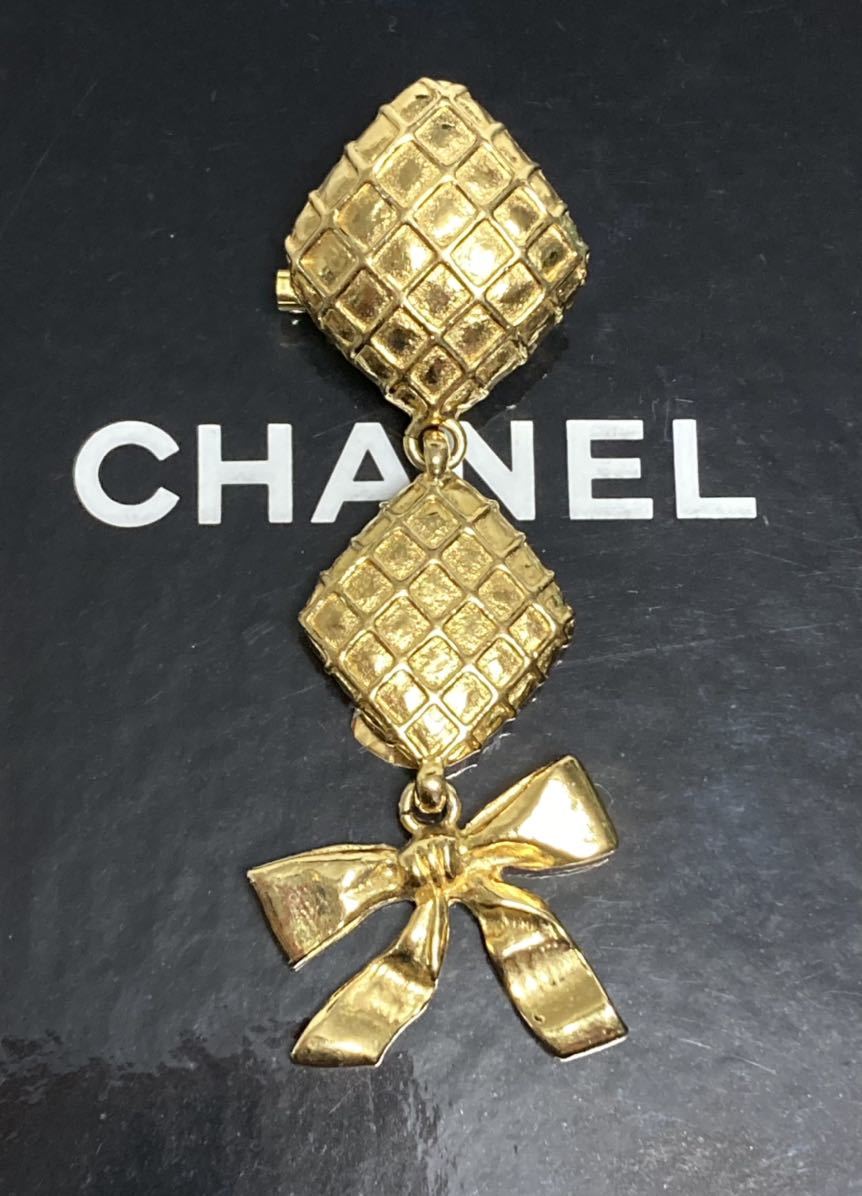 редкий прекрасный товар Chanel Vintage matelasse лента Gold металлизированный брошь 