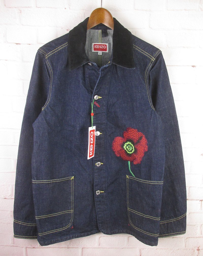 LAJ21891 KENZO ケンゾー WORKWEAR DENIM JACKET デニムジャケット カバーオール S 未使用_画像1