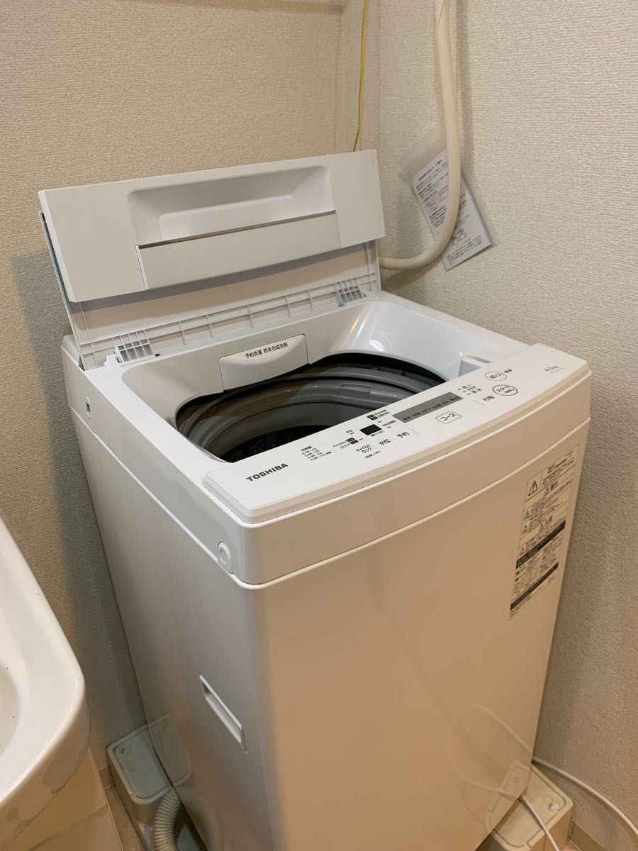 TOSHIBA洗濯機2019年製【AW-45M7(W)】4.5kg/使用頻度低/ホース未使用