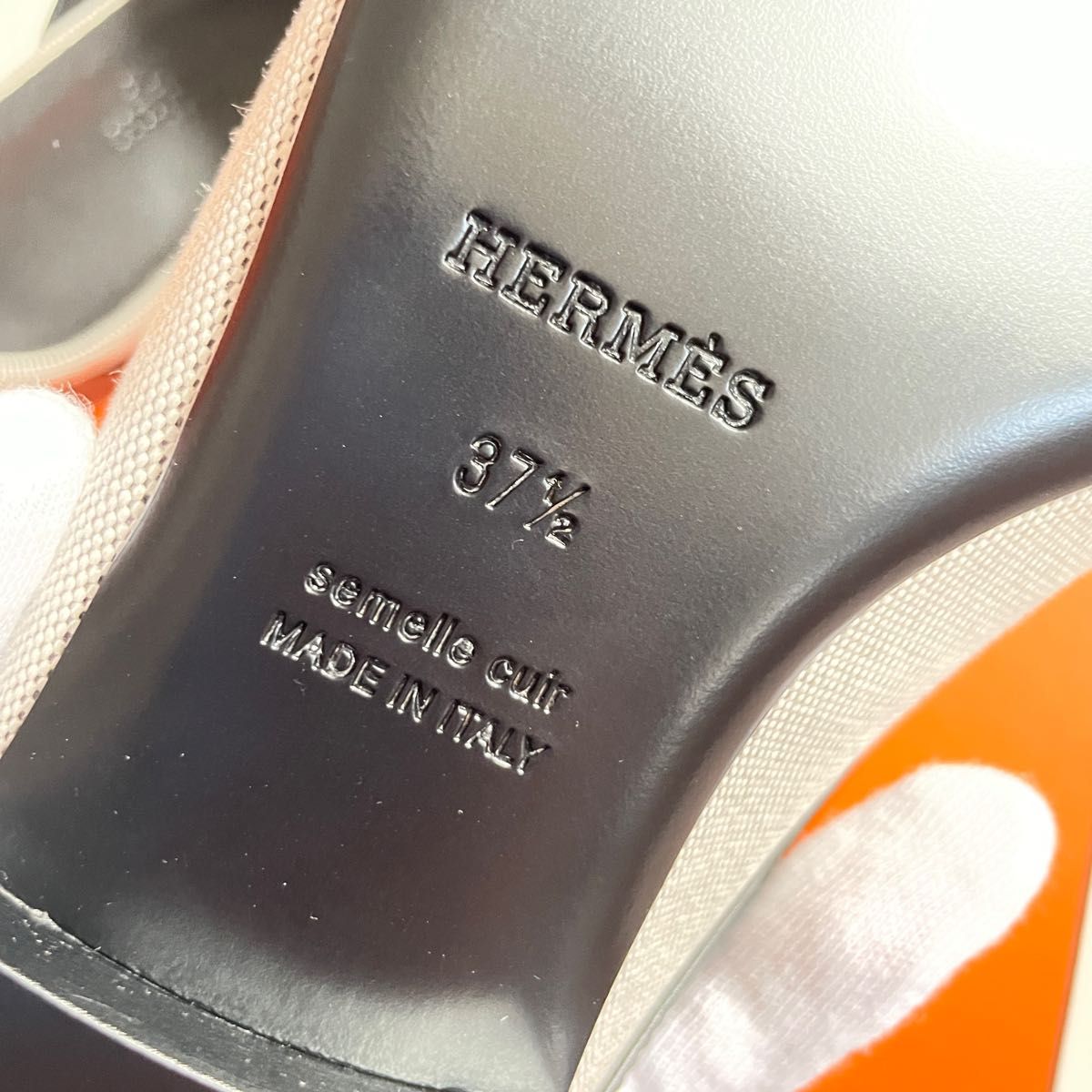 エルメス   HERMES  ミュール 《グルーピー》デニム/カーフ　37.5　イタリア製