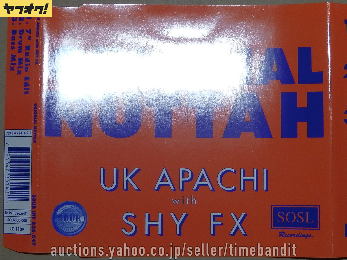 中古輸入CDS UK Apachi With Shy FX Original Nuttah [Single 1994][INT 826.647][SOUR CD 008] Jungle