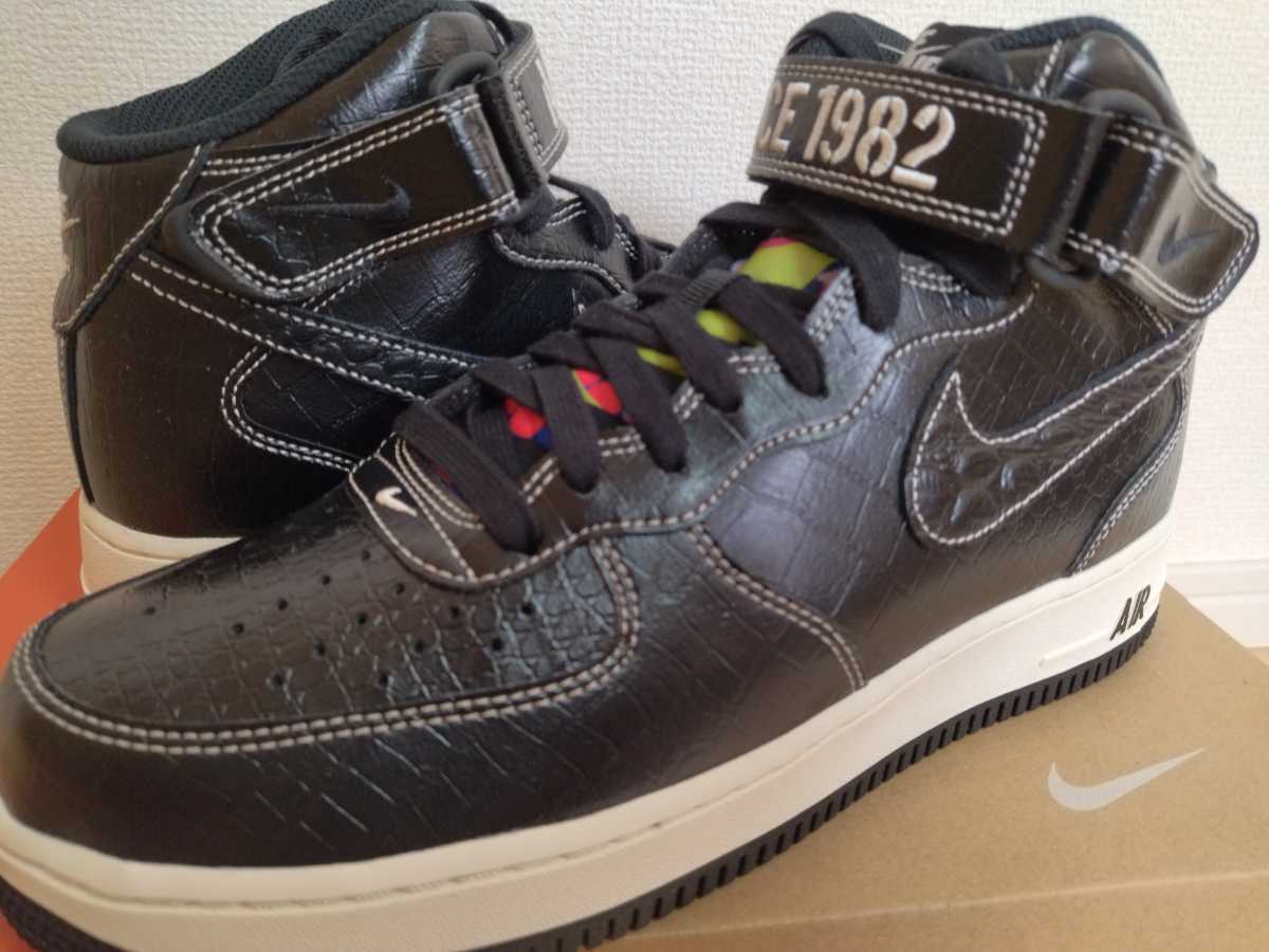 ナイキ エアフォース1 MID 07 LV8 27cm 新品未使用 国内販売品箱付き タグ付き 国内正規品 クロコダイル模様 黒 スニーカー